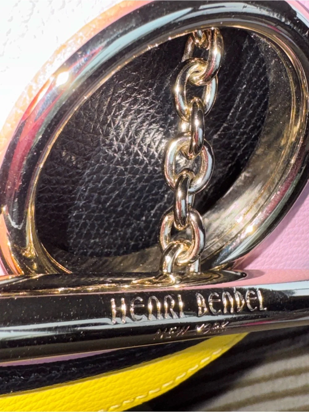 NWT Henri Bendel Mini Colorblock Saddle Bag Crossbody - Picture 12 of 14